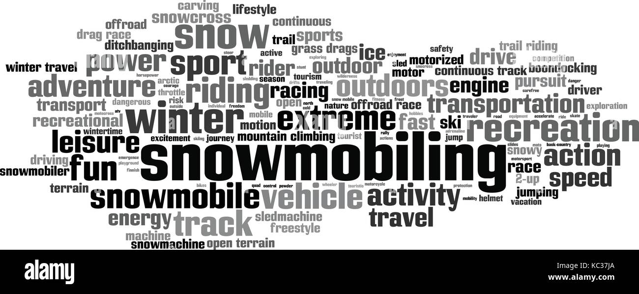 Snowmobiling word cloud concept. Vector illustration Stock Vector Image