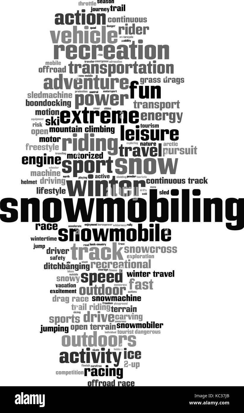 Snowmobiling word cloud concept. Vector illustration Stock Vector Image