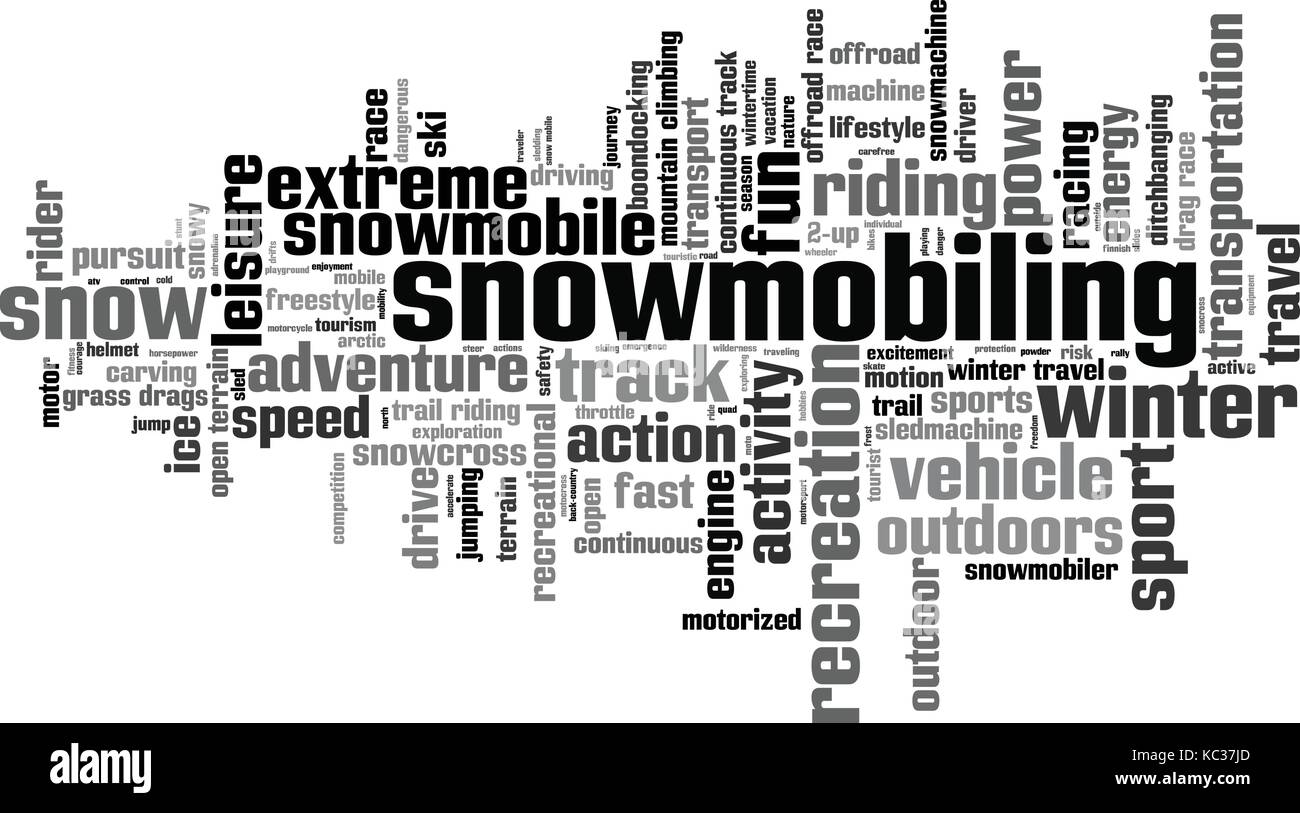 Snowmobiling word cloud concept. Vector illustration Stock Vector Image