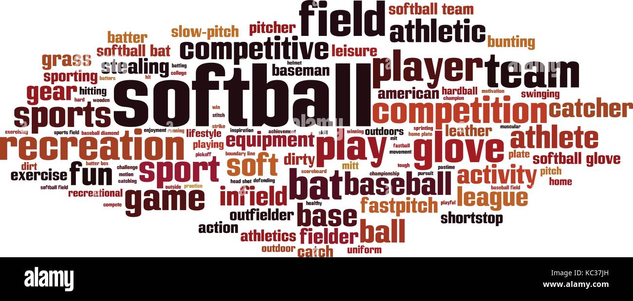 Softball word cloud concept. Vector illustration Stock Vector Image