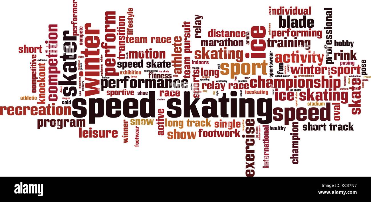 Speed skating word cloud concept. Vector illustration Stock Vector ...