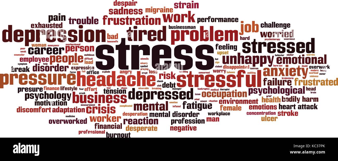 Stress word cloud concept. Vector illustration Stock Vector Art ...