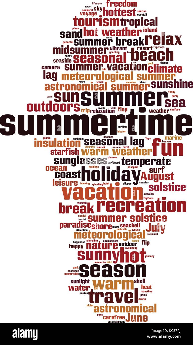 Summertime word cloud concept. Vector illustration Stock Vector