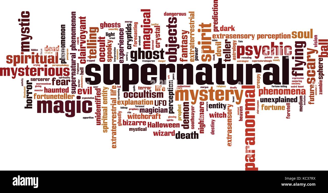 Supernatural word cloud concept. Vector illustration Stock Vector