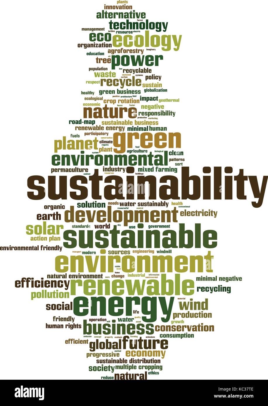 Sustainability word cloud concept. Collage made of words about sustainability. Vector illustration Stock Vector