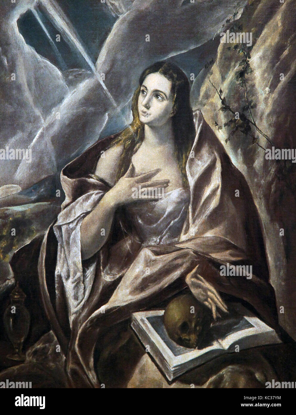 Repentant Saint Magdalene painting by El Greco.Domeniko Theotokopoulos 1541-1614. Stock Photo