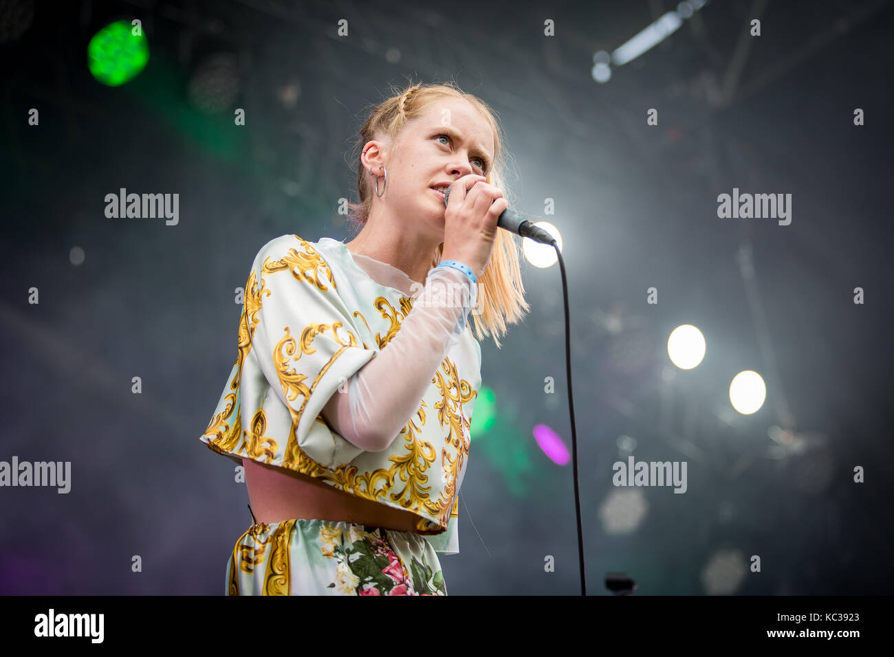 Norway, Oslo – August 12, 2017. The Norwegian rock band Pom Poko ...
