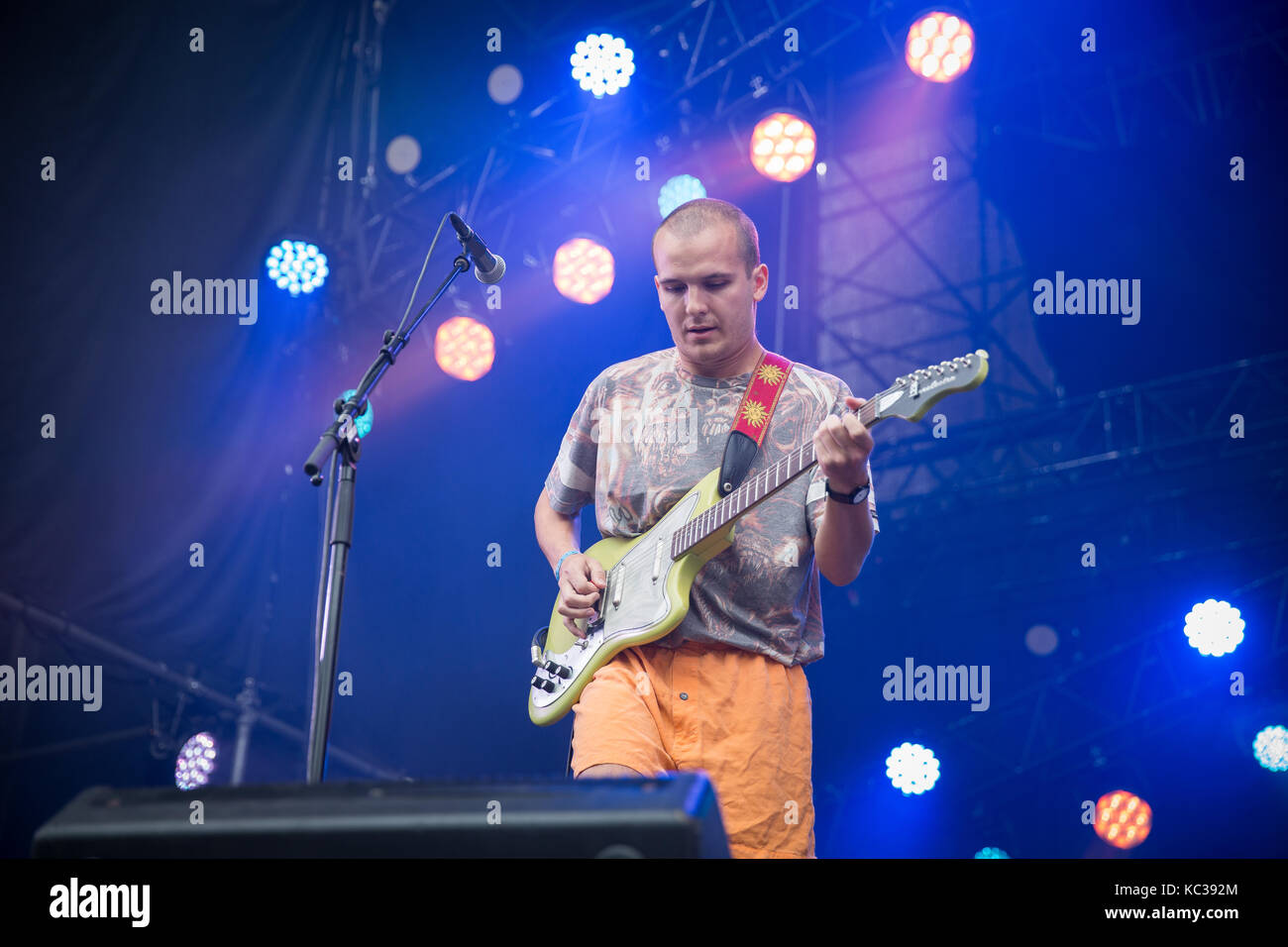 Norway, Oslo – August 12, 2017. The Norwegian rock band Pom Poko ...