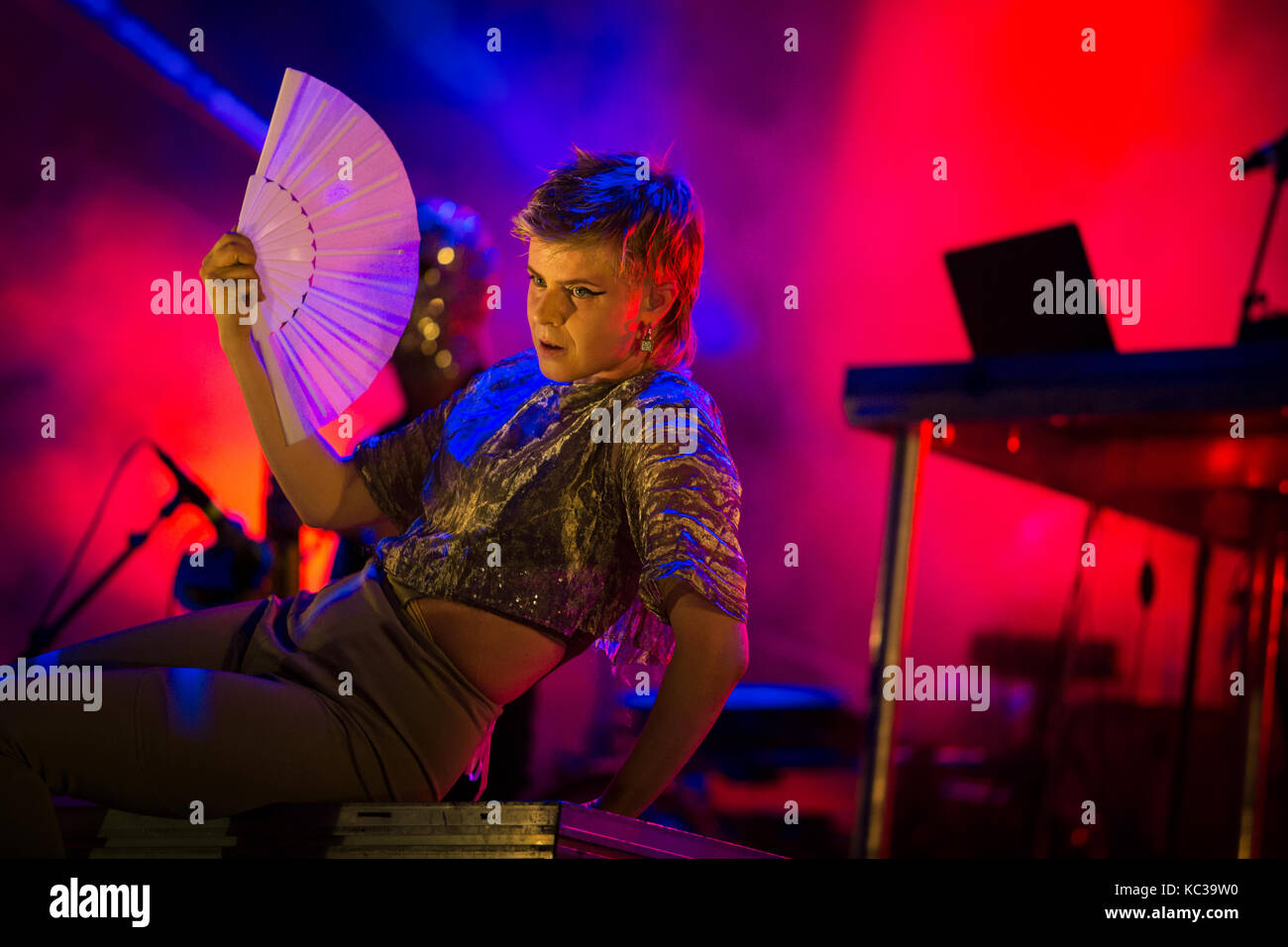 The Norwegian electronic music duo Röyksopp performs a live concert at