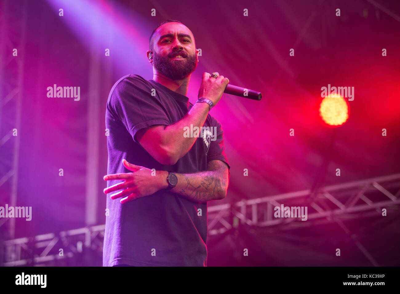 The English drum and bass band Rudimental performs a live concert at the Norwegian music festival Bergenfest 2016. Norway, 16/06 2016. Stock Photo