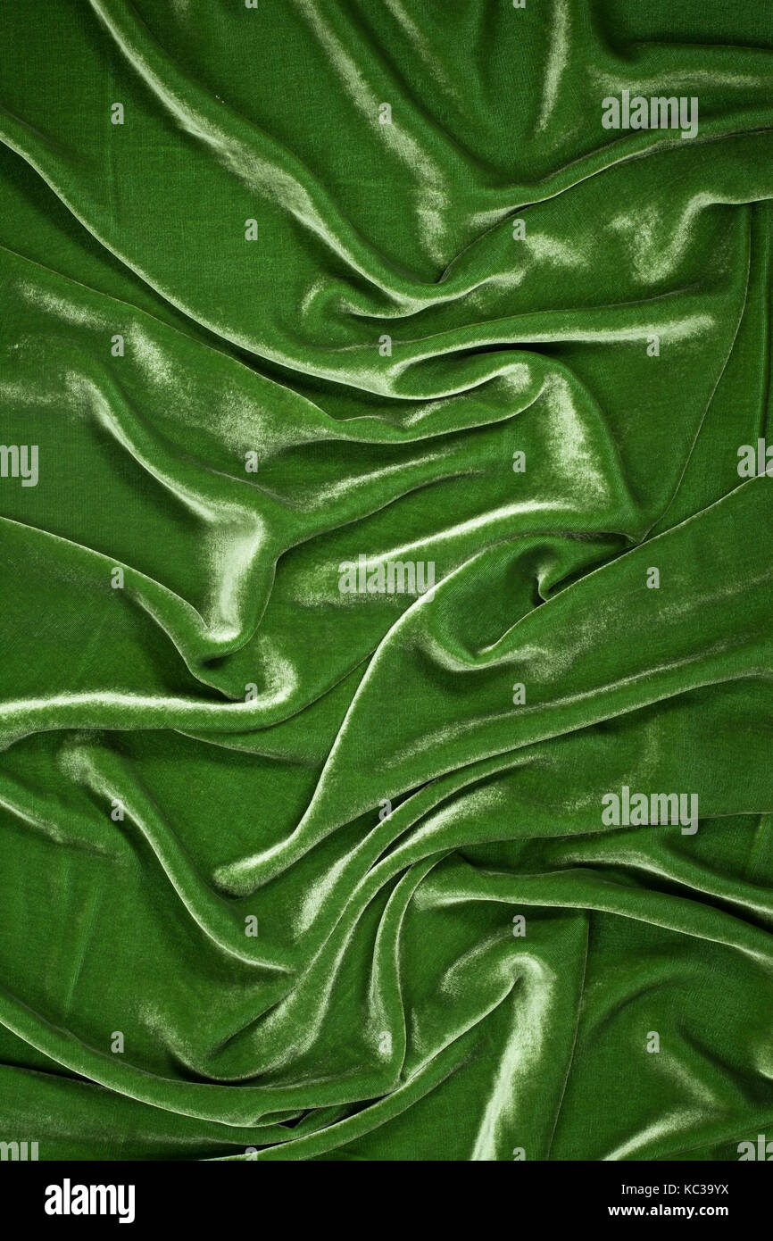 luxurious and soft waves of green velvet background Stock Photo - Alamy
