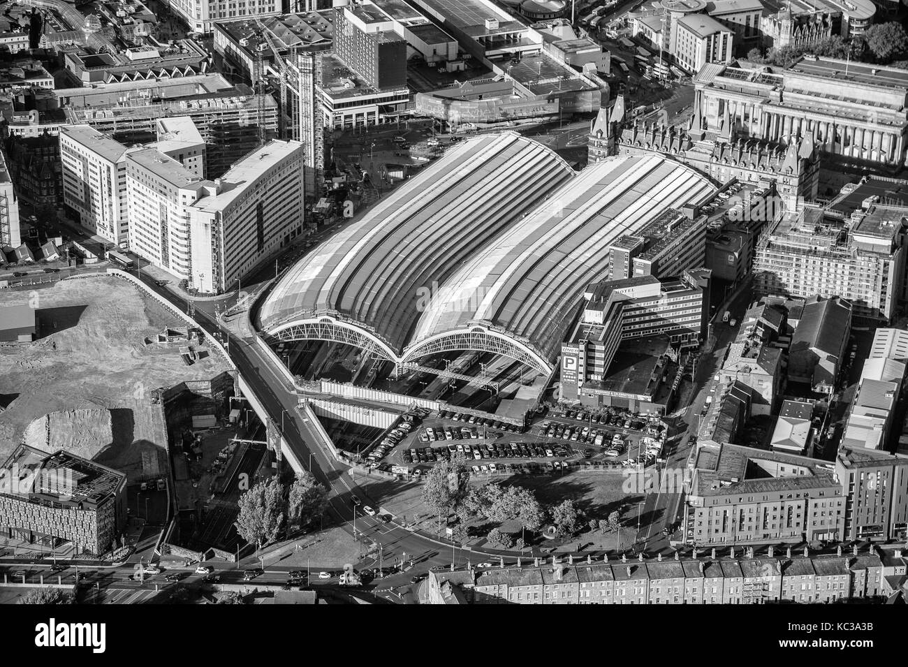 Aerial photo Liverpool Lime Street Station Stock Photo