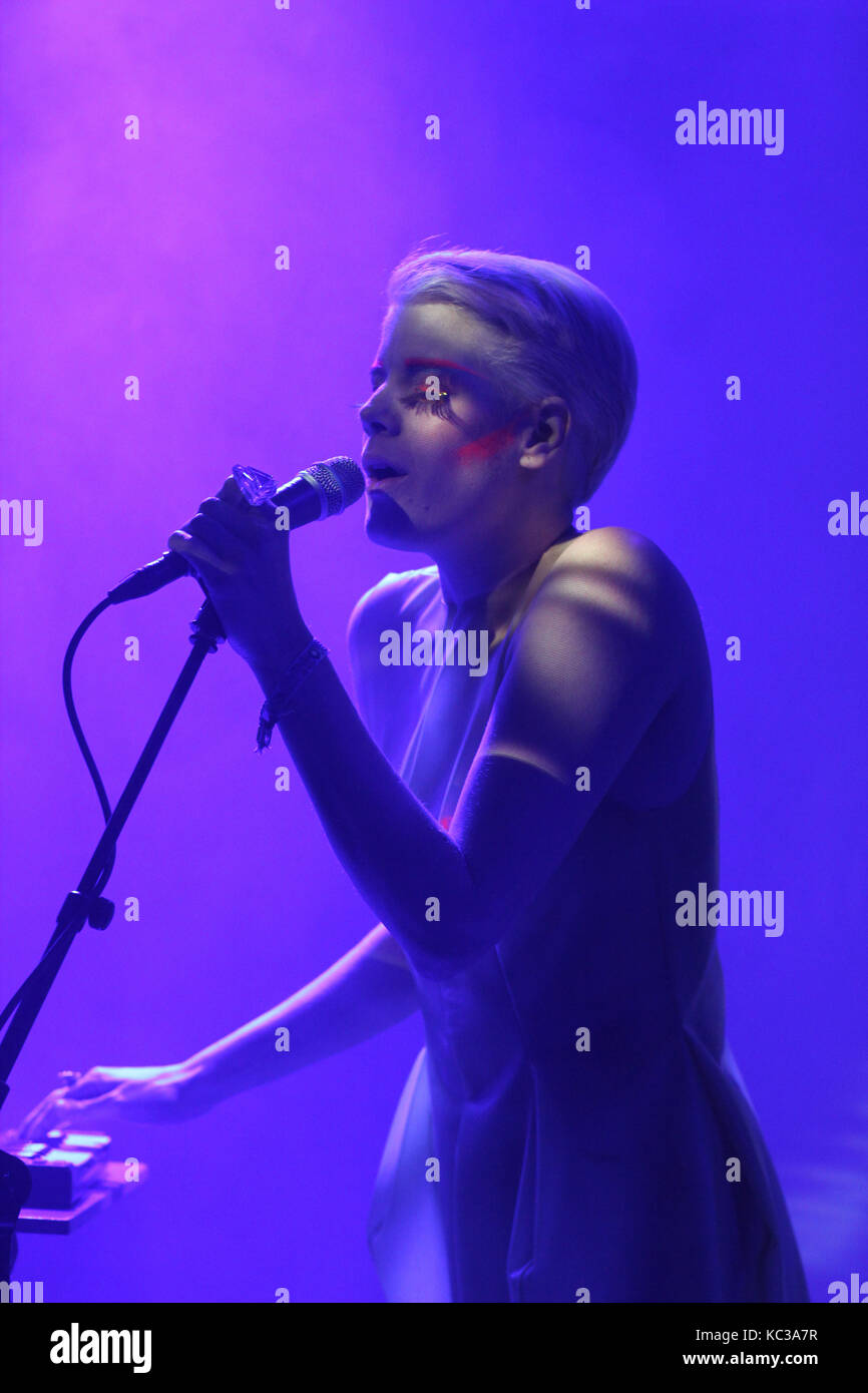 The Norwegian singer and electro pop musician Sandra Kolstad performs a