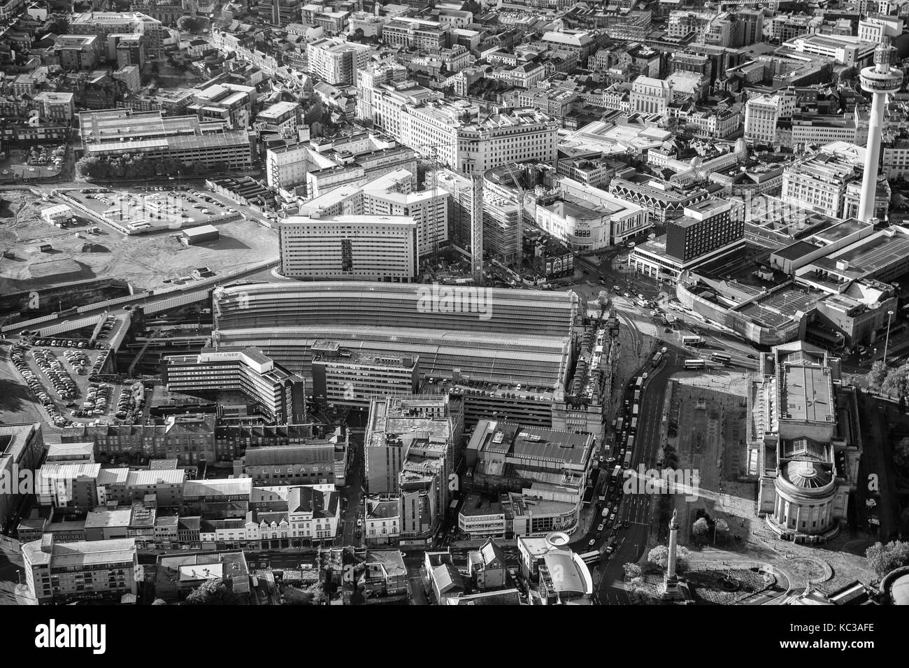 Aerial photo Liverpool Lime Street Station Stock Photo