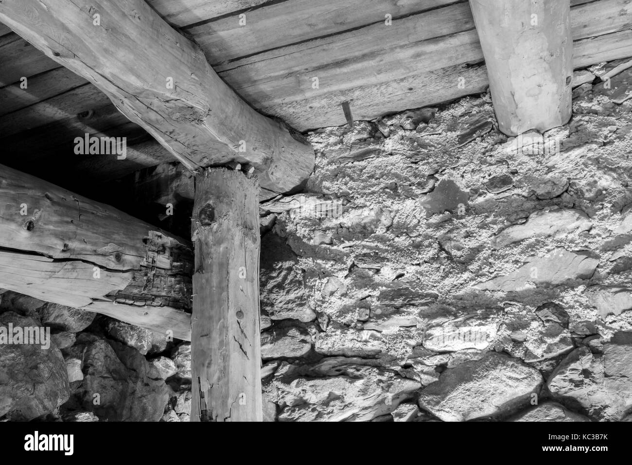 Wooden contruction on an old house in Austria Stock Photo Alamy