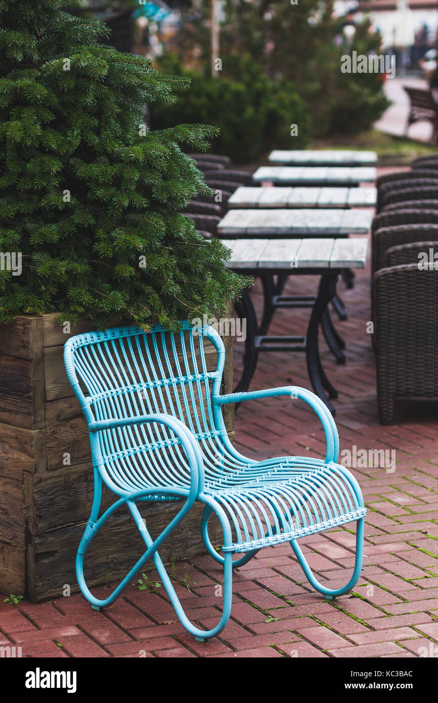 Design Vintage Furniture Of The Restaurant Outdoor Blue Wicker
