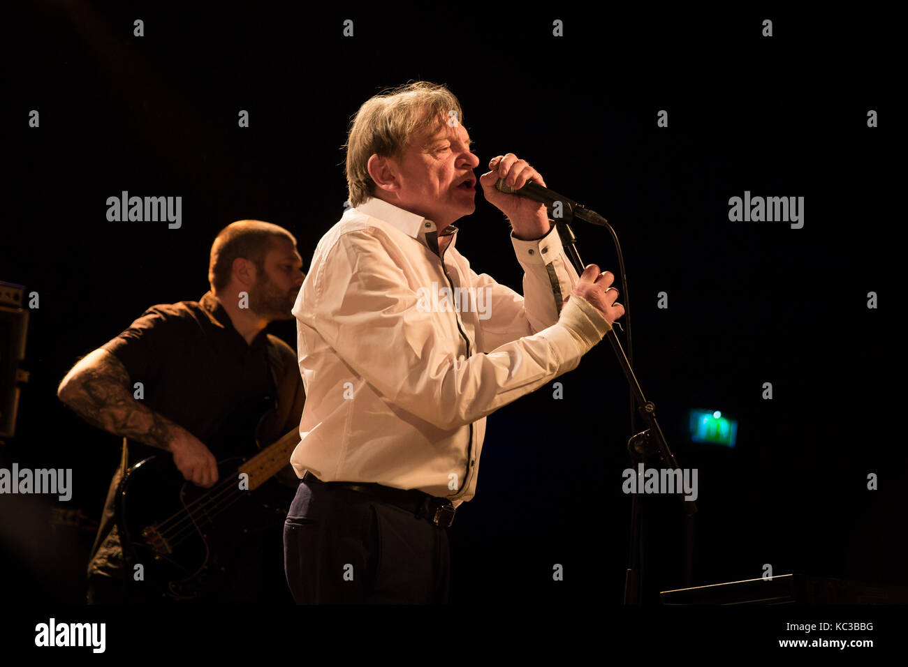The English post-punk band The Fall performs a live concert at Vulkan Arena as part of Oslo Psych Festival 2016. Here singer, songwriter and musician Mark E. Smith is seen live on stage. Norway, 12/11 2016. Stock Photo