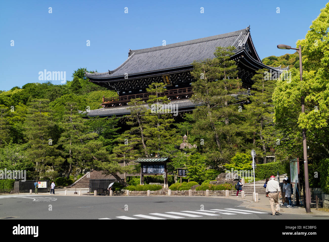 Kyoto, Japan - May 18, 2017: Massive Sanmon Gate, the entrance to the Buddhist Chion in temple Stock Photo