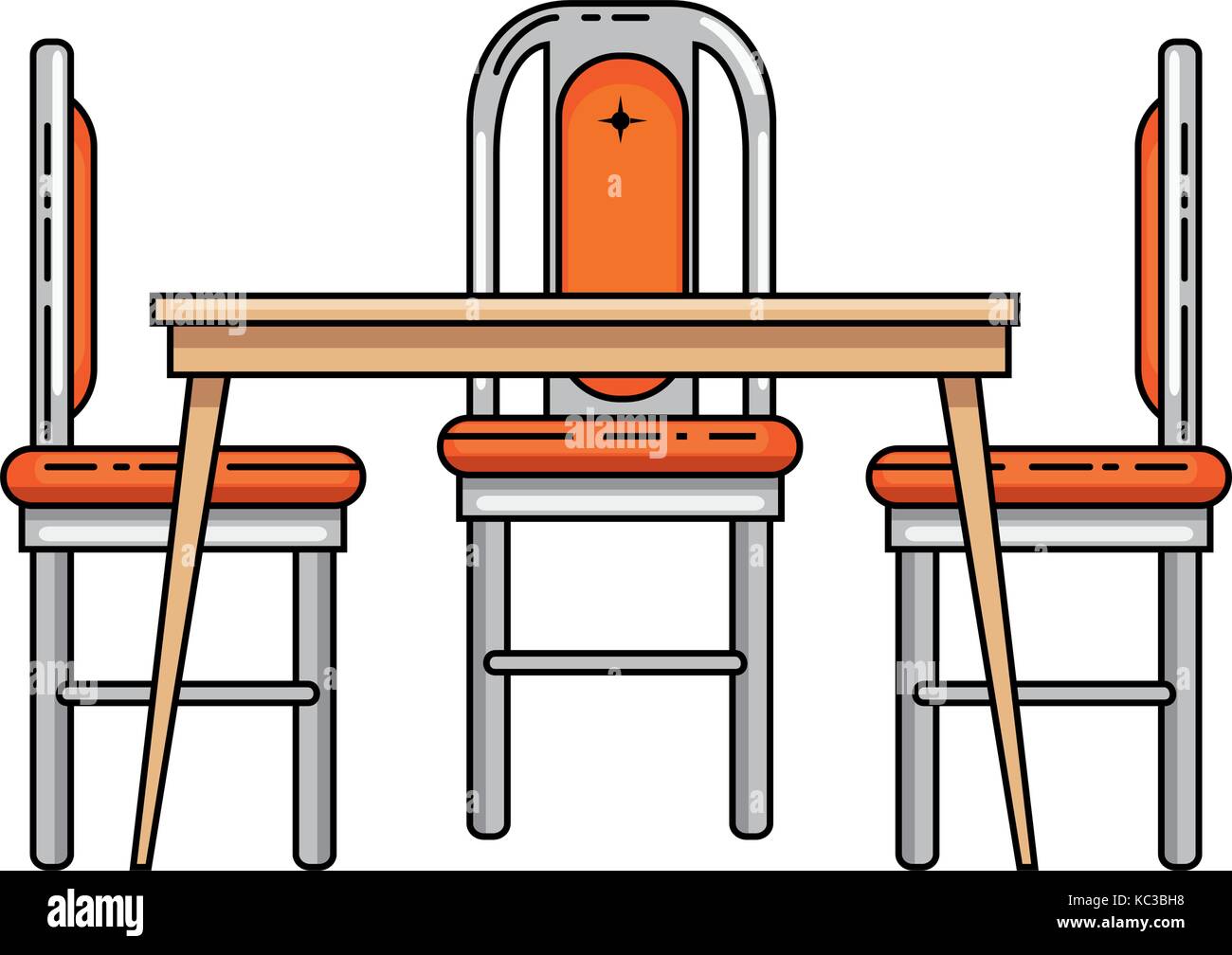 dining table and chairs vector illustration design Stock Vector Image