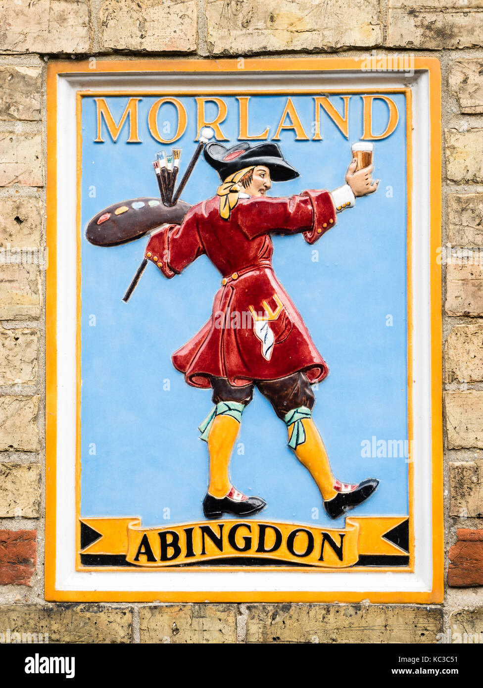 Old Morland Brewery Sign, The Punter Pub, Osney, Oxford, Oxfordshire, England, UK, GB. Stock Photo
