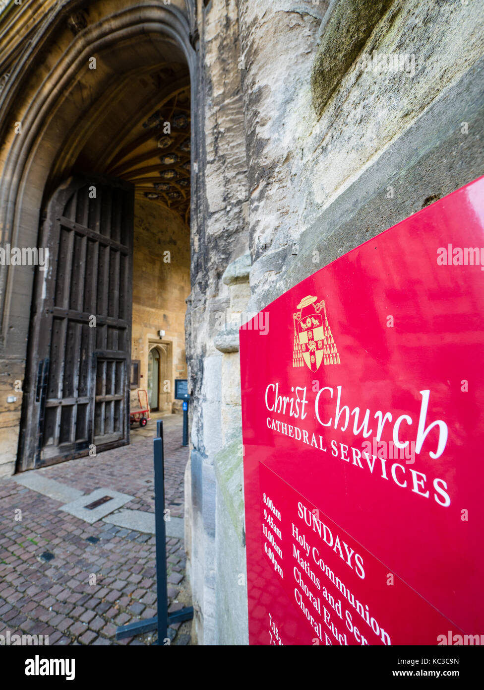 Entrance to Tom Tower, Christ Church College, Oxford University, Oxford, Oxfordshire Stock Photo