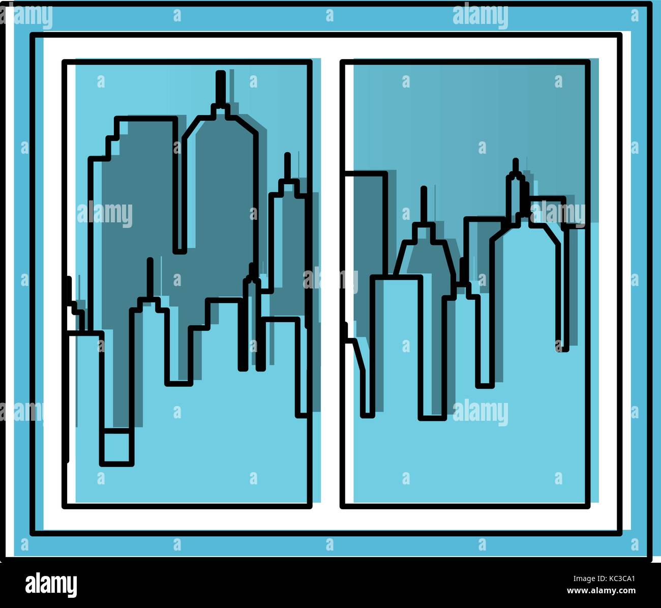 Window. City Vector window with city background vector illustration design Stock Vector ...