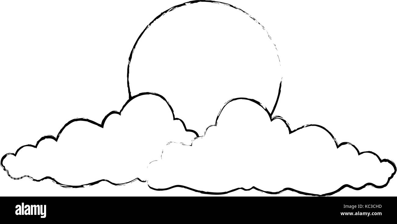 cloud sky with sun vector illustration design Stock Vector Image & Art ...
