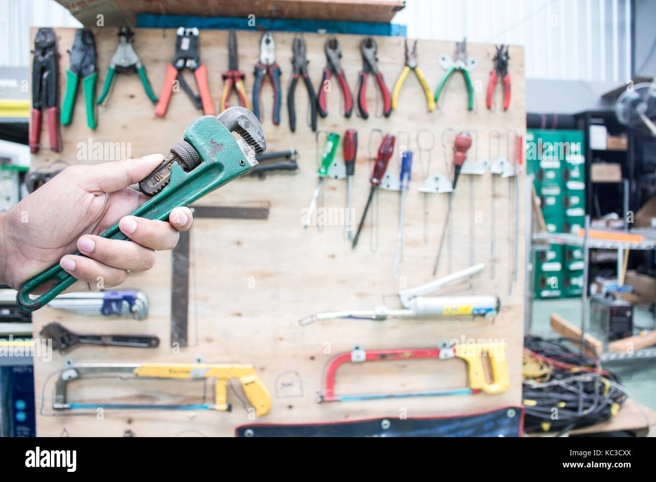 Technician Tool Board, solution to tool organization Stock Photo