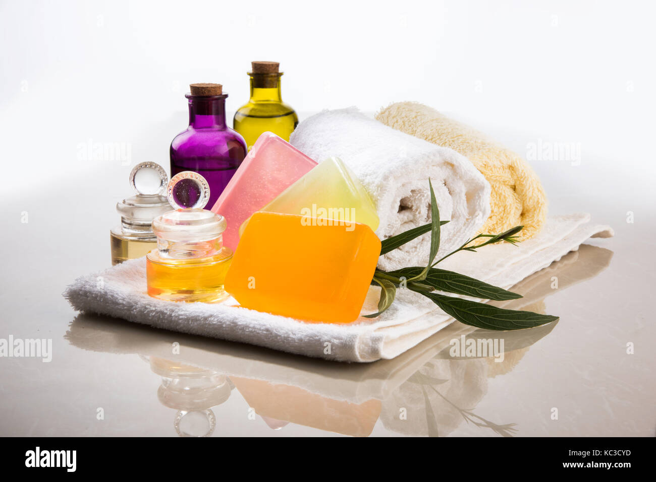 Handmade Ayurvedic Soap with bath and spa accessories. Fresh flowers