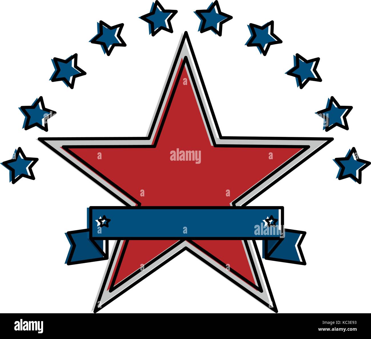 united states of america with star emblem frame vector illustration ...