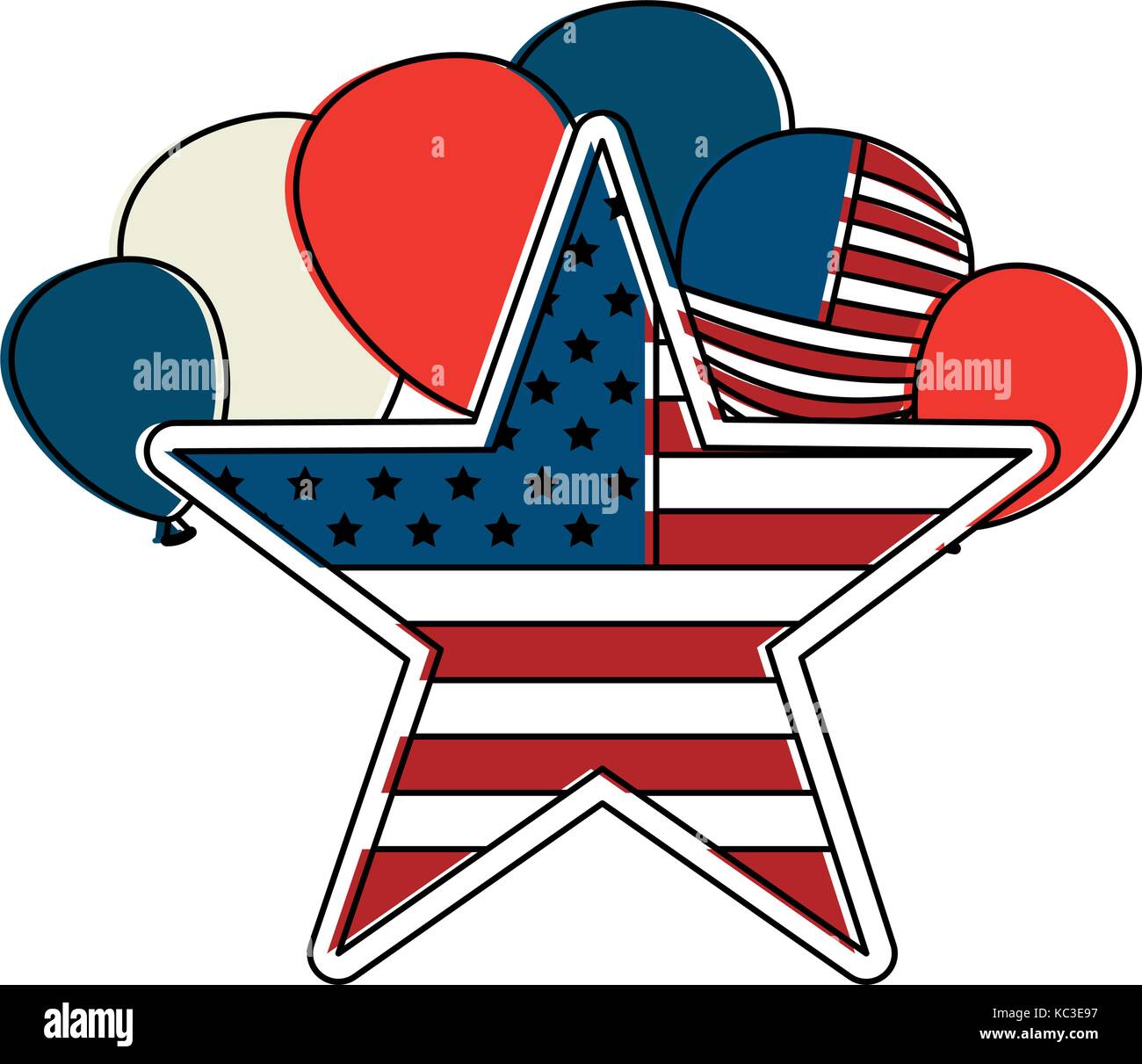 united states of america with star emblem frame vector illustration ...