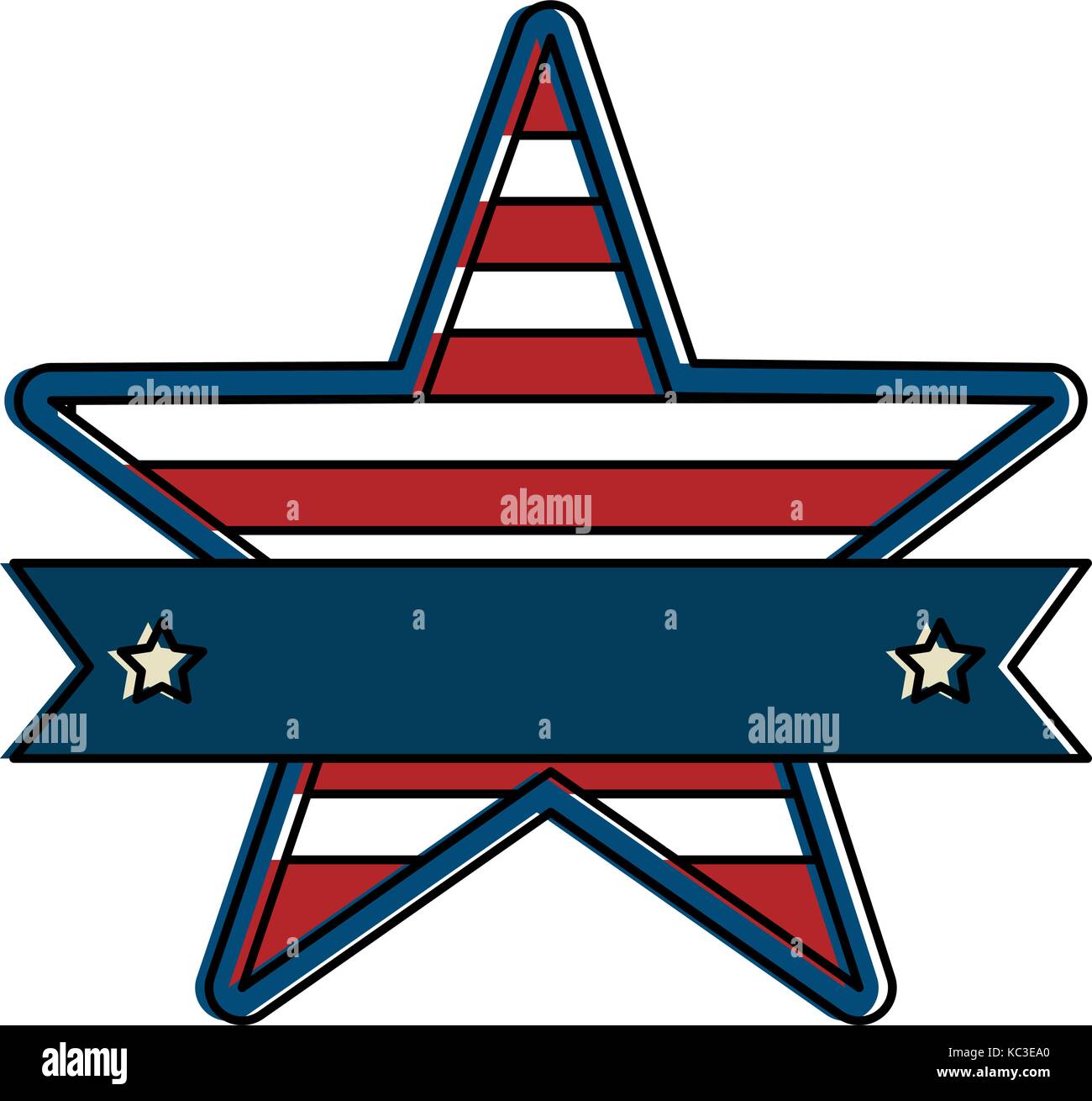 united states of america with star emblem frame vector illustration ...