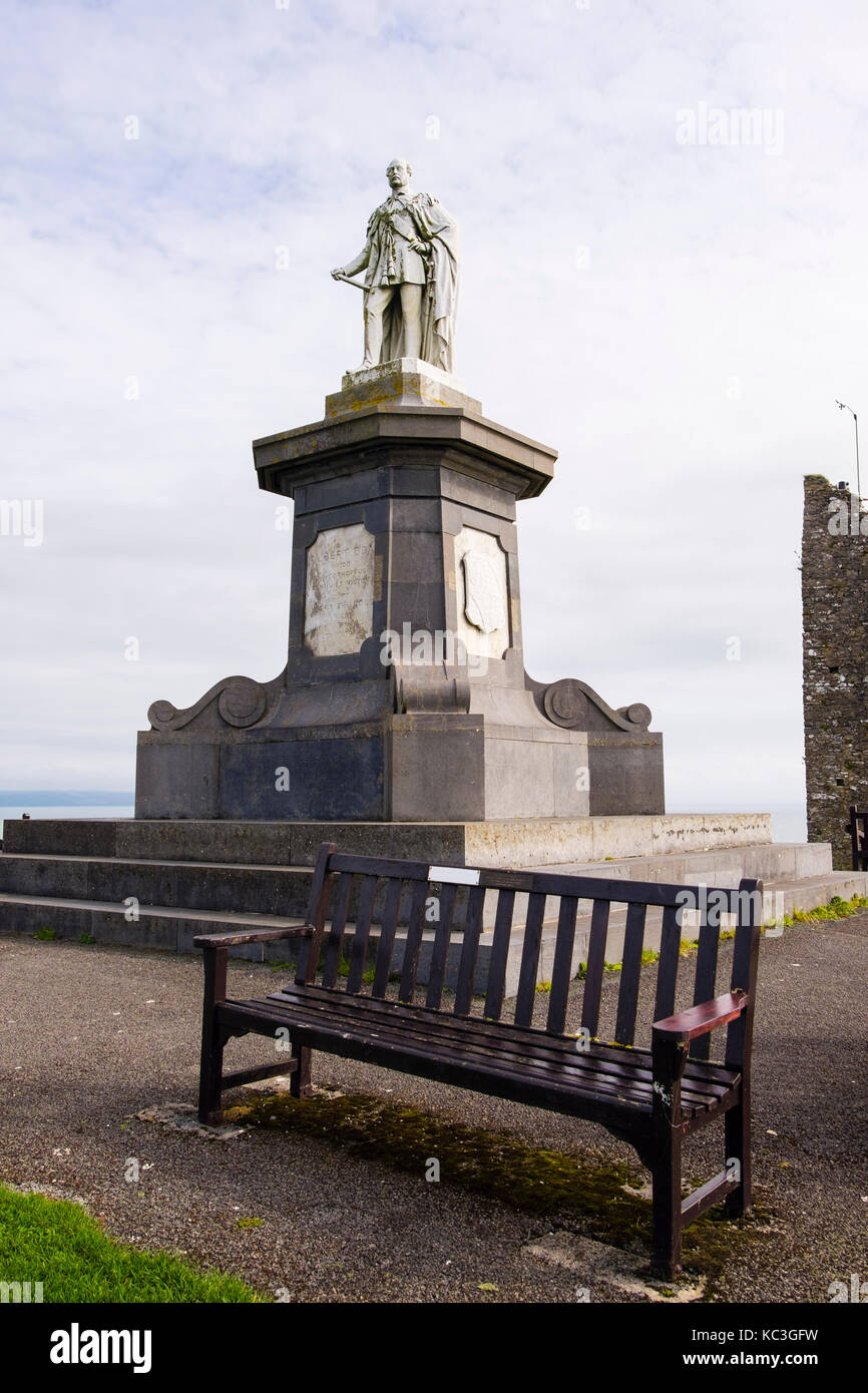 The Prince Albert memorial statue on Castle Hill viewpoint. Tenby, Pembrokeshire, Wales, UK, Britain Stock Photo