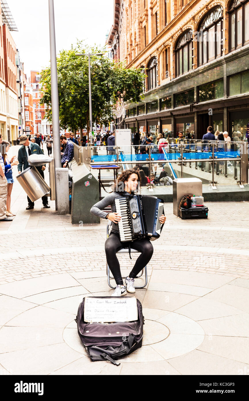 Accordion player, playing accordion, Accordion, busker playing