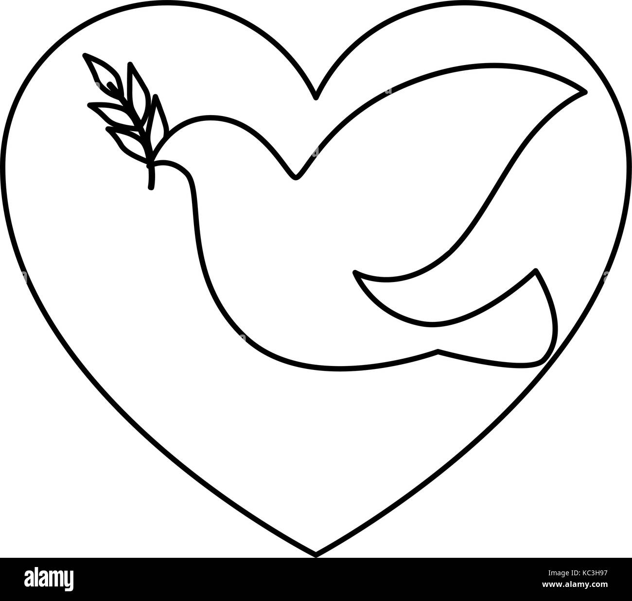 heart with dove of peace icon vector illustration design Stock Vector ...