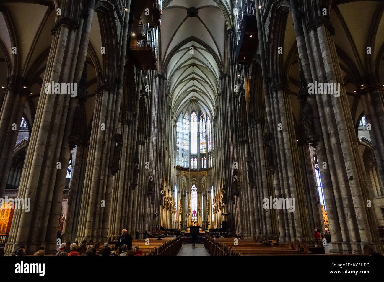 Interior Of Cologne Cathedral Kolner Dom Germany Stock