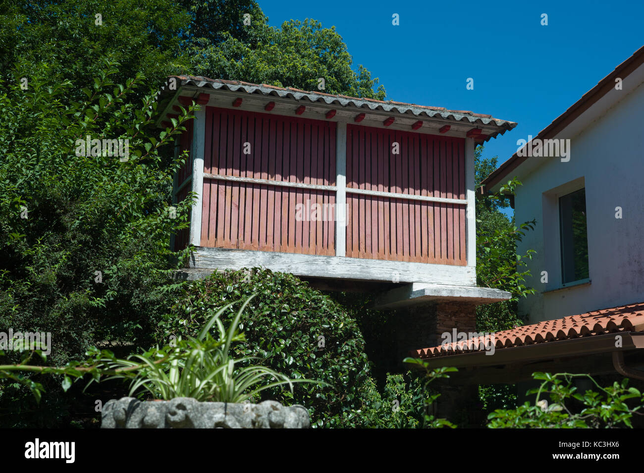 View of the Horreo, typical spanish granary Stock Photo