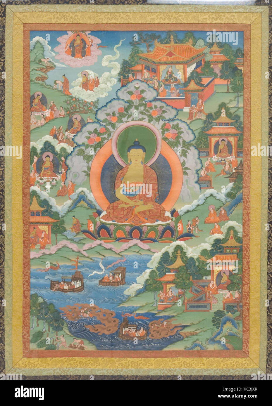 Thangka - Tibetan Buddhist Painting on Cloth - 19thC Thangka - Tibetan Buddhist Painting on Cloth - 19thC