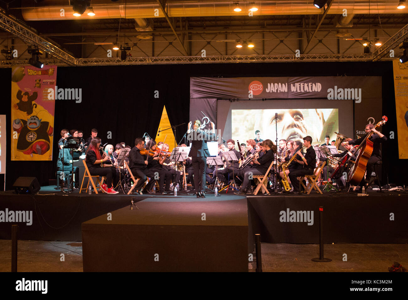 Madrid, Spain. 01st Oct, 2017. The Japan Weekend band playing Metal Gear Solid themes. Thousands of people comes to the September Japan Weekend, whit concerts, activities and videogames. Credit: Jorge Gonzalez/Pacific Press/Alamy Live News Stock Photo