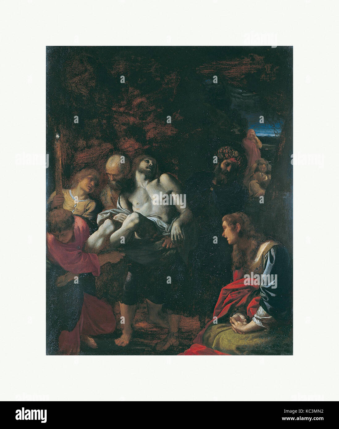 The Burial of Christ, 1595, Oil on copper, 17 1/4 x 13 3/4 in. (43.8 x 34.9 cm), Paintings, Annibale Carracci (Italian, Bologna Stock Photo