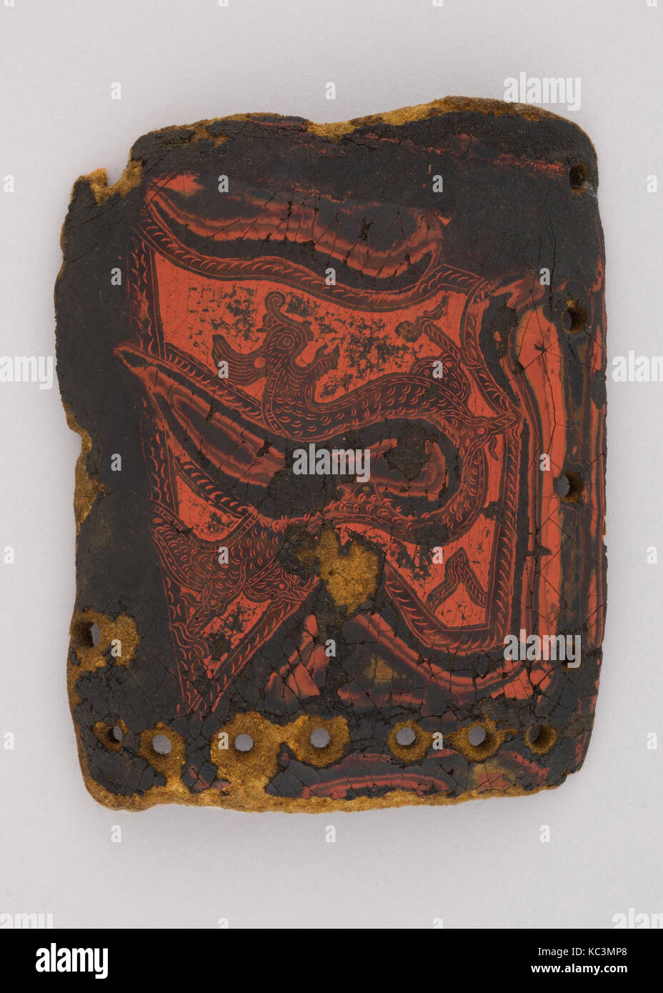 Element from a Lacquered Leather Armor (jia), 900–1400 Stock Photo