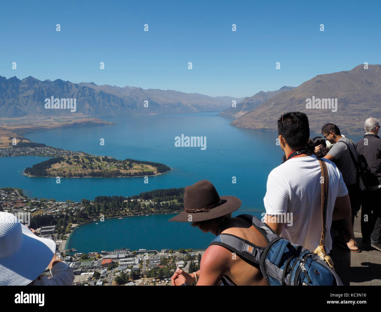 Looking out at Lake Wakatipu and The Remarkables in Queenstown, New ...