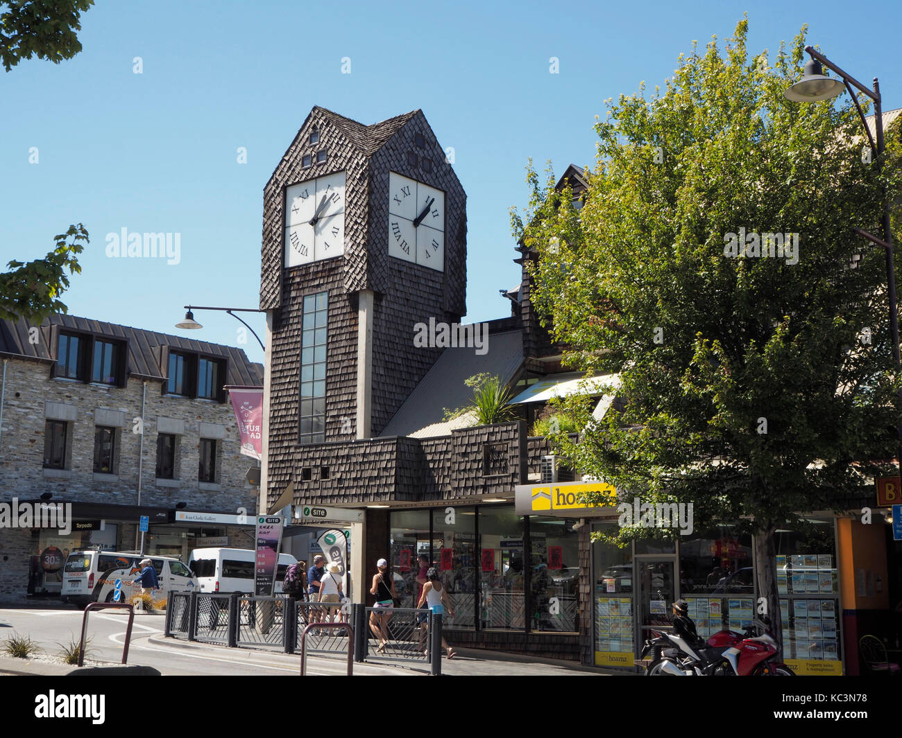 Clock Tower in Queenstown, New Zealand Stock Photo Alamy