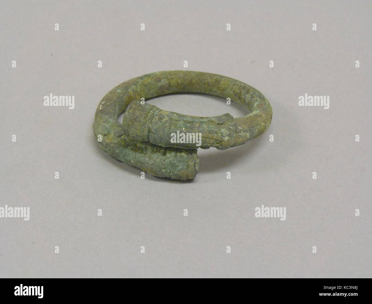 Overlapping Solid Bangle with Applied End Decoration, 1000 B.C.–A.D. 400 Stock Photo