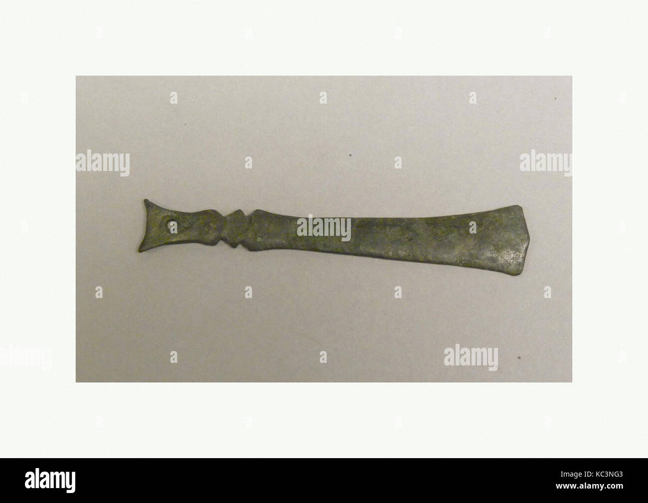 Sword-Shaped Lime Spatula, Bronze and Iron Age period, 500 B.C.–A.D. 300, Indonesia (Java, Lumajang, Pasiran), Bronze, H. 3 9/16 Stock Photo
