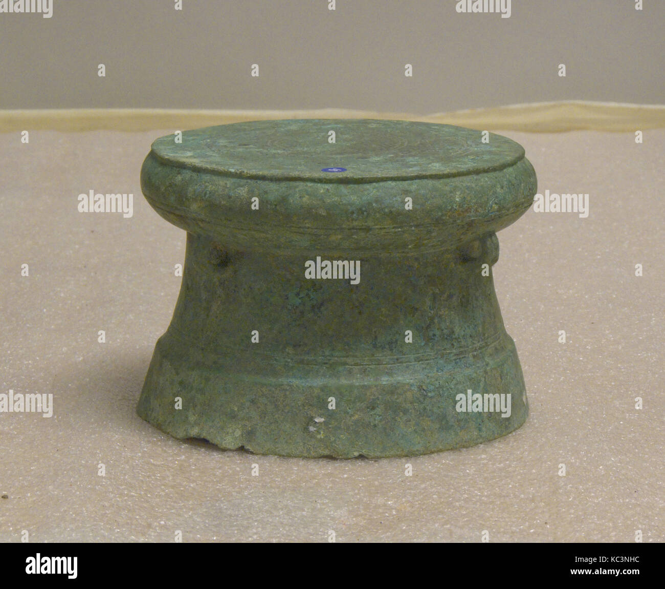 Small Drum, Bronze and Iron Age period, 500 B.C.–A.D. 300, Indonesia(?), Bronze, H. 3 1/2 in., 1.1 lb. (8.9 cm, 0.5 kg); Diam Stock Photo
