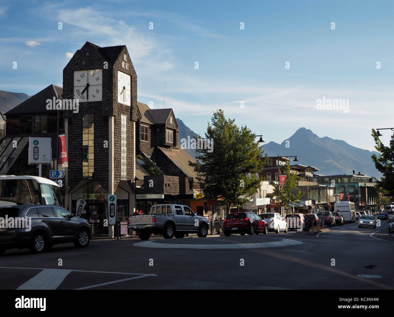Clock Tower in Queenstown, New Zealand Stock Photo Alamy
