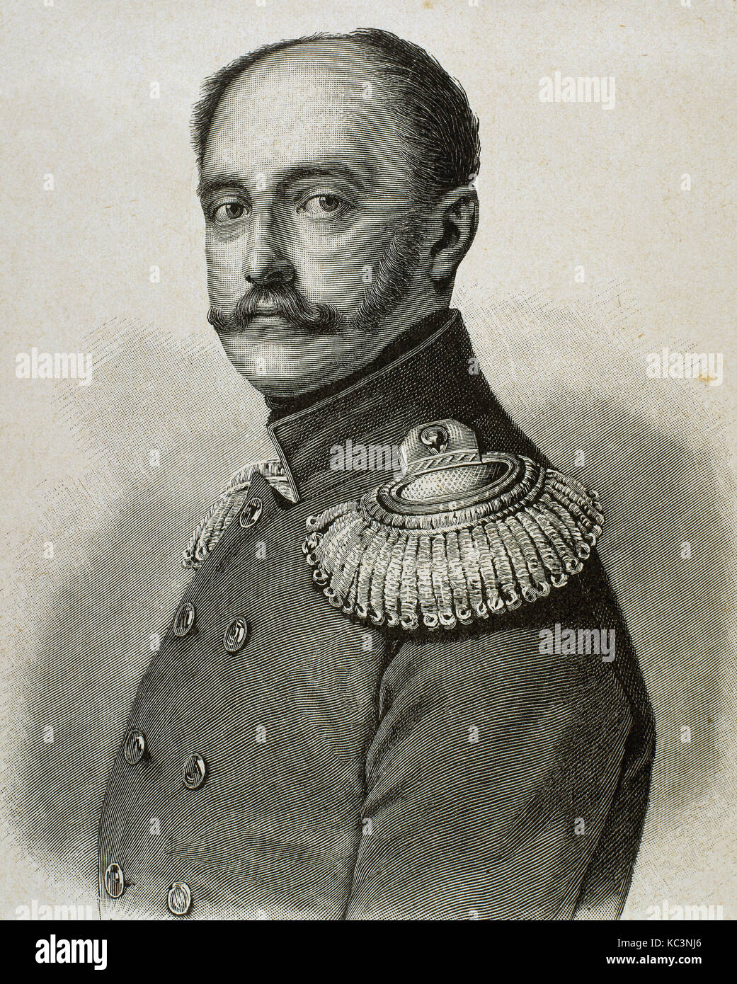 Nicholas I (1796-1855). Emperor of Russia (1825-1855). Portrait. Engraving. Stock Photo