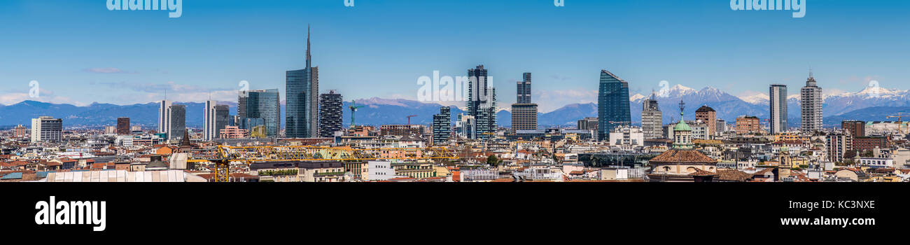 Milan city skyline Lombardia Italy Stock Photo