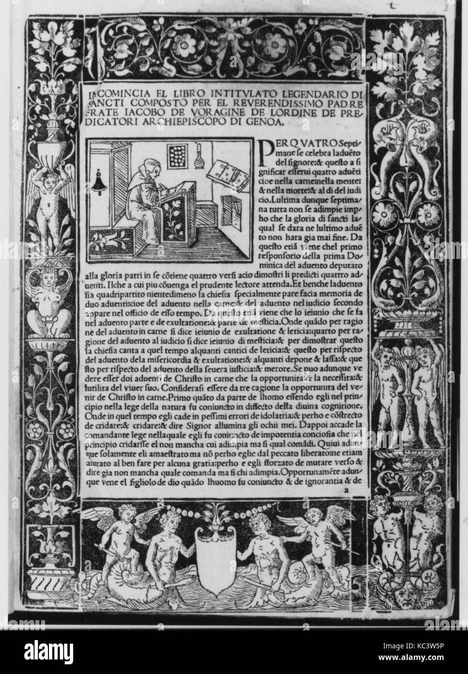 Legendario di sancti, October 20, 1514, Woodcut, 11 5/8 x 8 7/16 x 2 3/16 in. (29.6 x 21.4 x 5.5 cm), Books Stock Photo